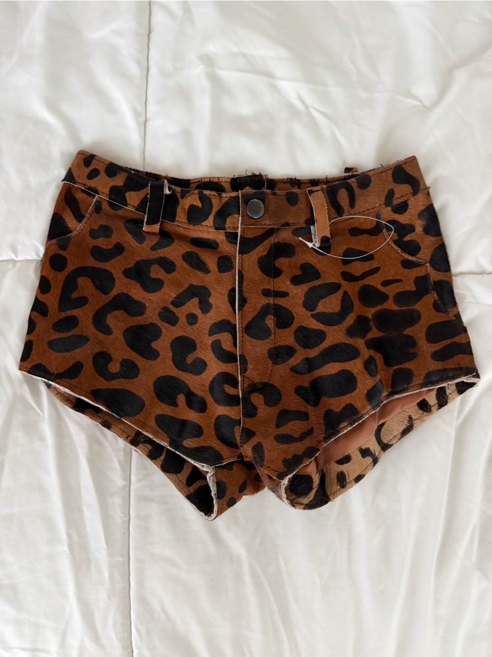 Understated leather- Leopard-Print shorts - Brown/Black-REVOLVE